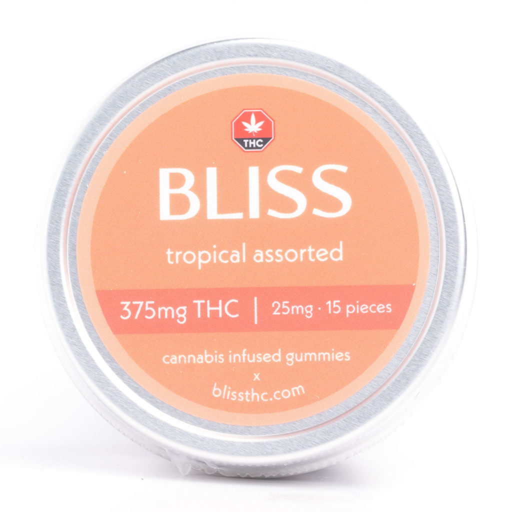 Bliss Edibles Tropical Assorted 375mg THC Gummies