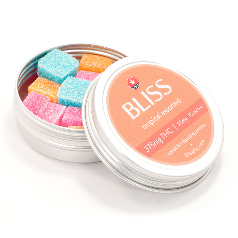 Bliss Edibles Tropical Assorted 375mg THC Gummies